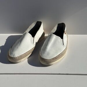 Verbena natural leather Slip-On white flats woman’s size 9 made in Spain